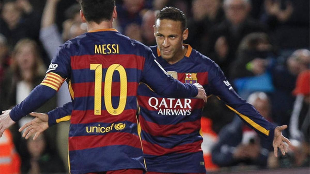 Neymar y Messi, celebrando el segundo gol ante el Betis