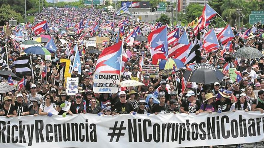 Protesta en Puerto Rico para exigir la renuncia del gobernador Rosselló