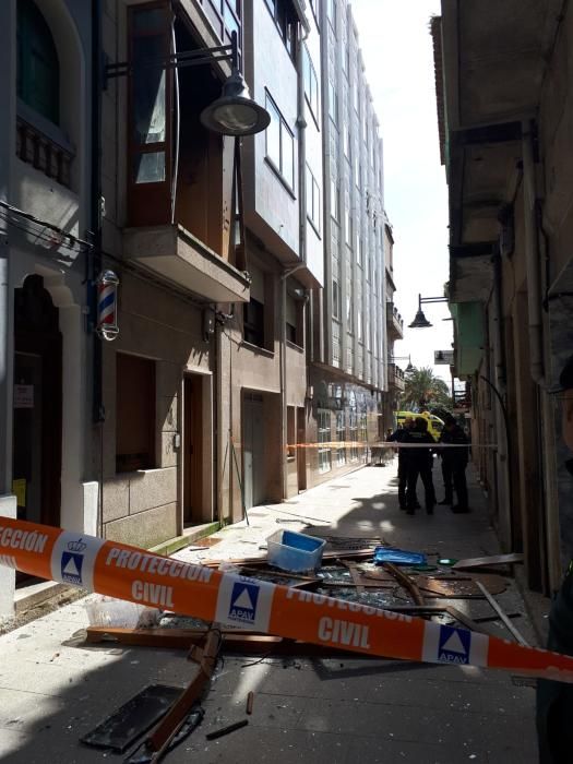 Explosión en el centro de Cangas