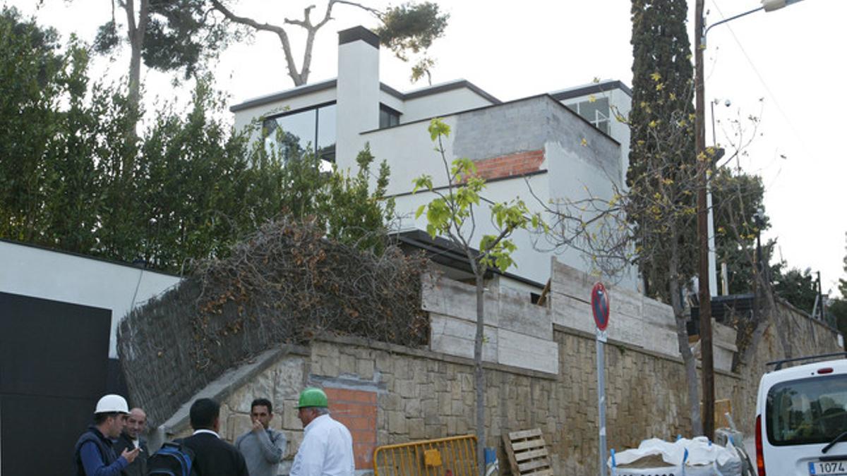 La casa de los duques de Palma en Pedralbes, cuando estaba en obras, en el 2006.