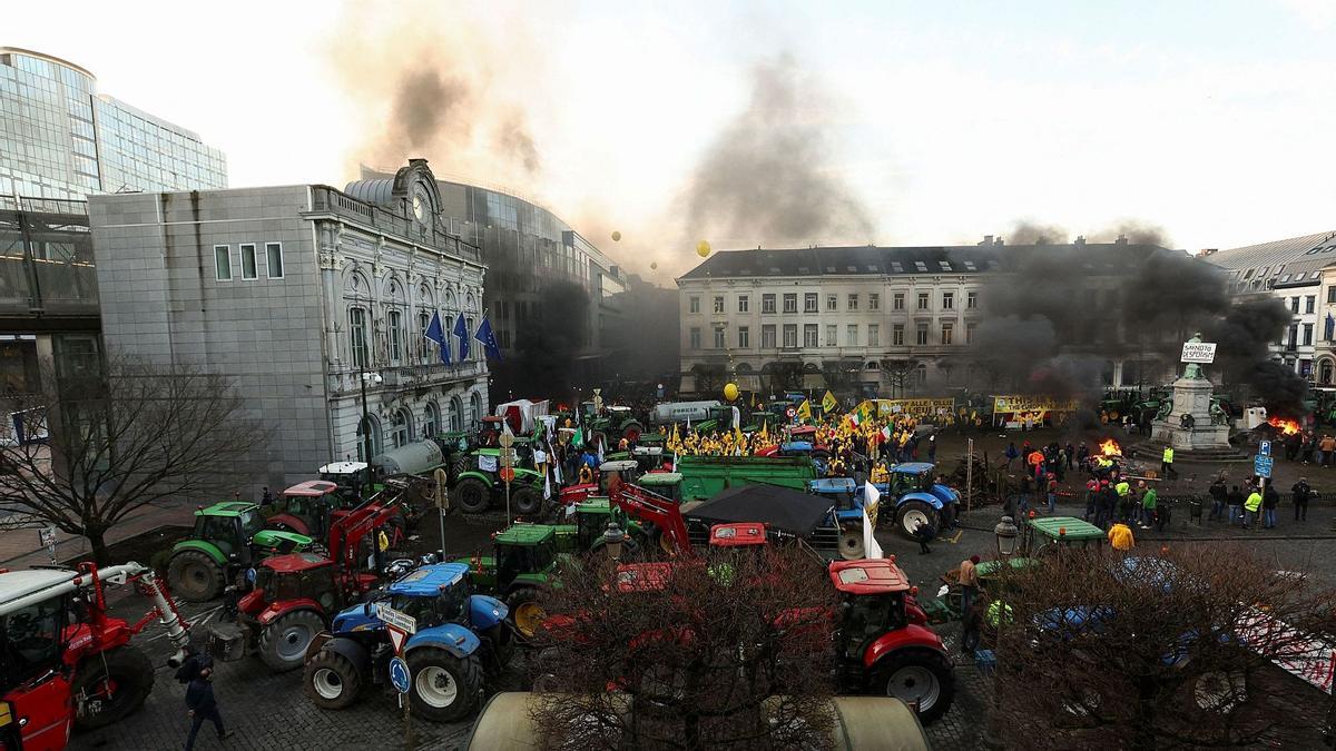 Protesta de los agricultores en Bruselas en 2024