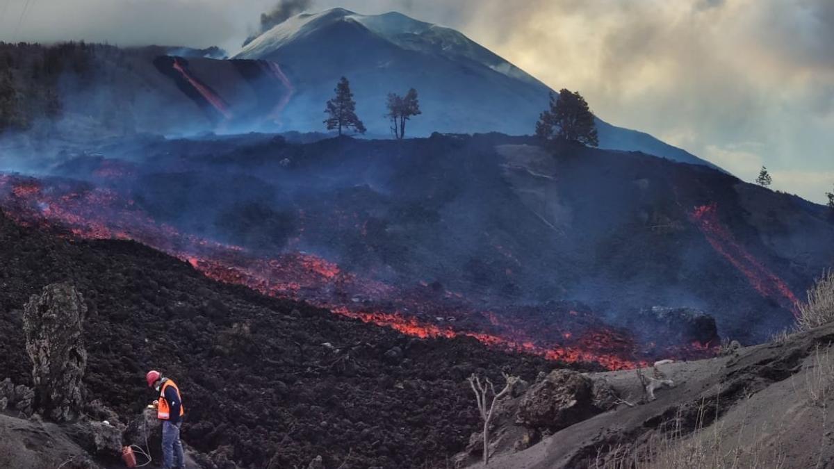 Coladas de lava del volcán de La Palma.