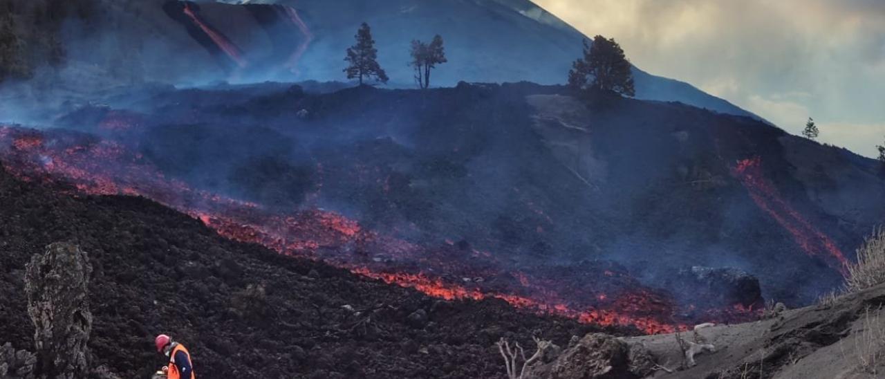 Coladas de lava del volcán de La Palma
