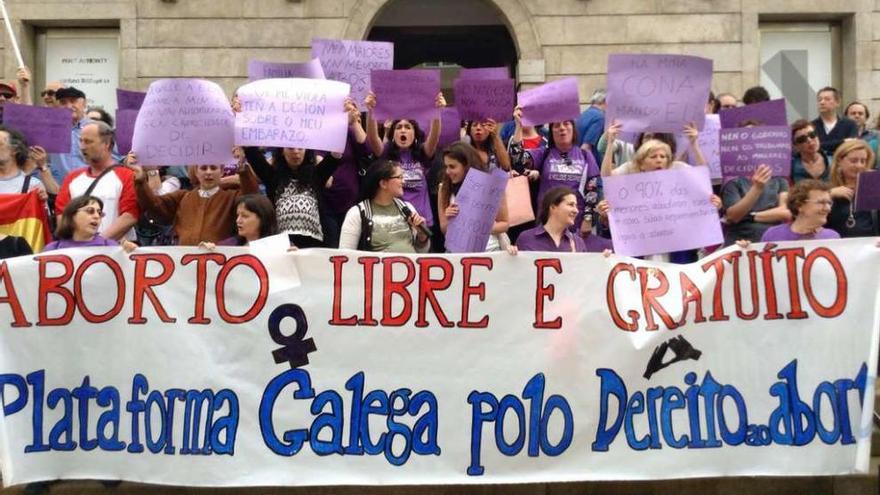 Un concentración a favor del aborto en Galicia.