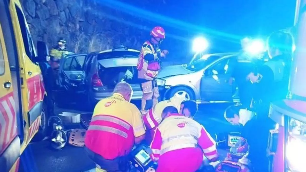 Fallece un hombre de 60 años en un choque frontal en la TF-16, cerca de Tejina