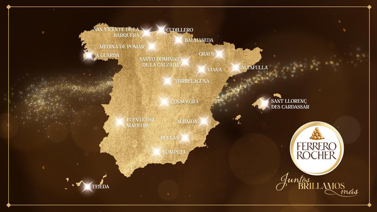 Pueblos participantes en 'Juntos brillamos más' de Ferrero Rocher