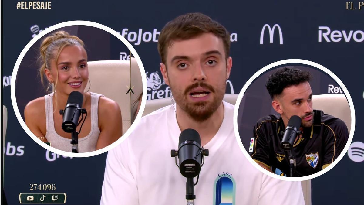 Ibai Llanos, Fabiana Sevillano e IlloJuan durante el pesaje previo a la Velada del Año V