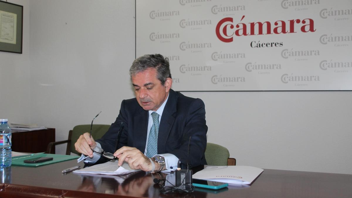 Gabriel Álvarez, presidente de la Cámara de Comercio de Cáceres.