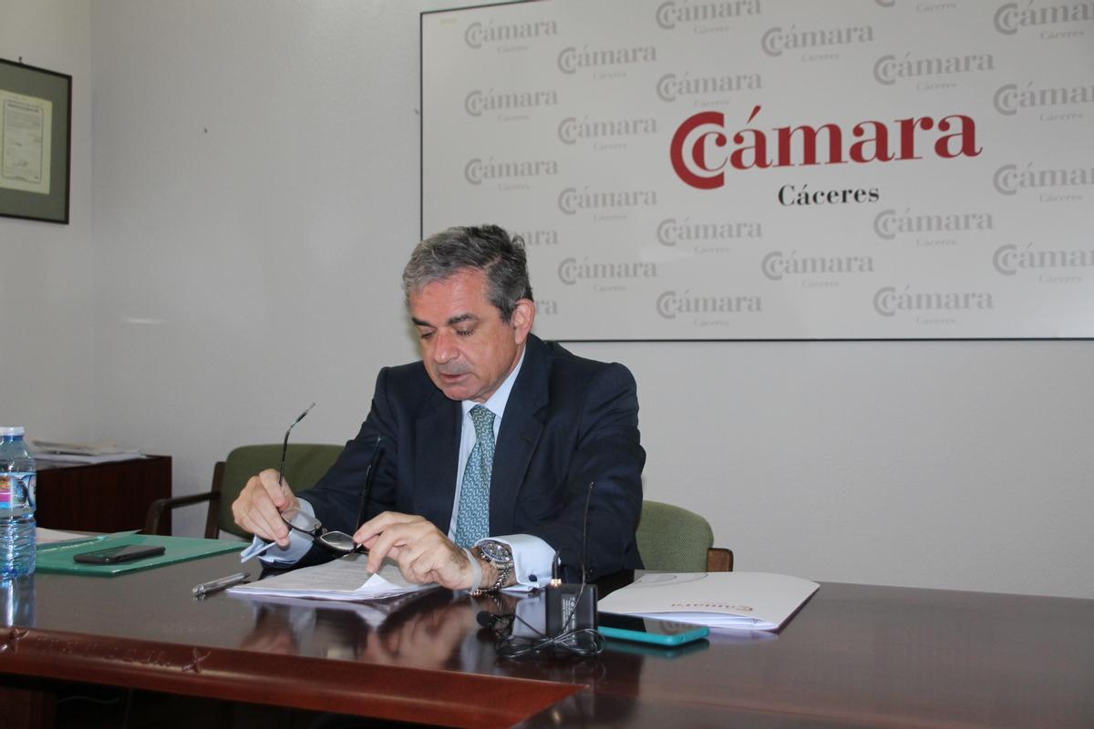 Gabriel Álvarez, presidente de la Cámara de Comercio de Cáceres.