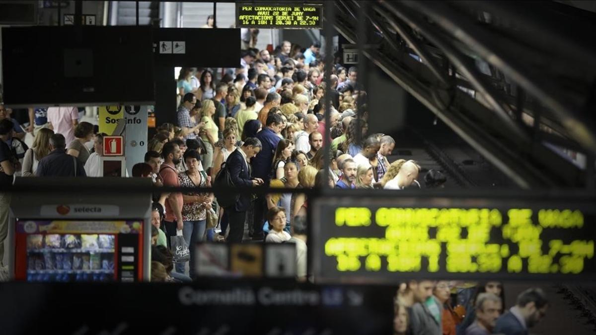 Huelga en el metro de Barcelona el pasado 22 de junio.