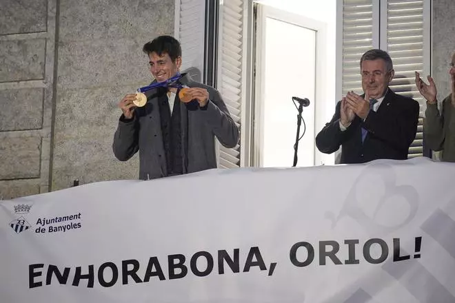 Les fotos de la rebuda d'Oriol Cardona a Banyoles