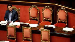 El primer ministro italiano este miércoles en el Senado.