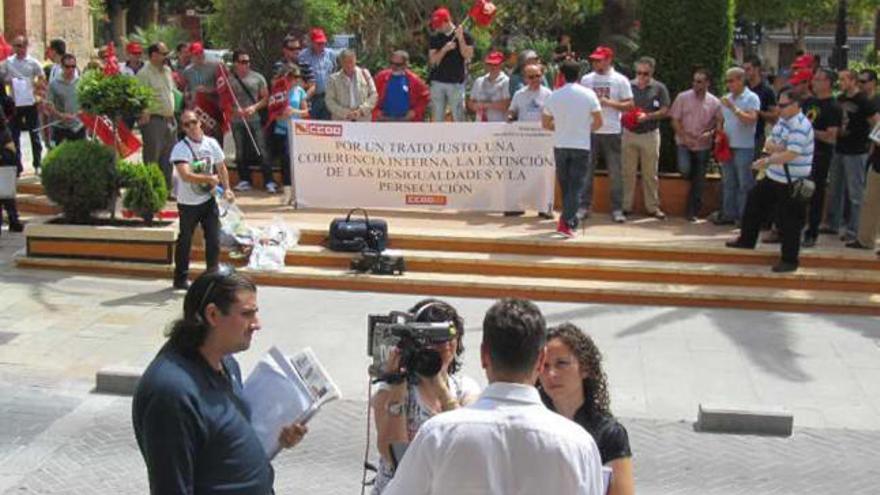 Imagen de la protesta de ayer protagonizada por los agentes locales