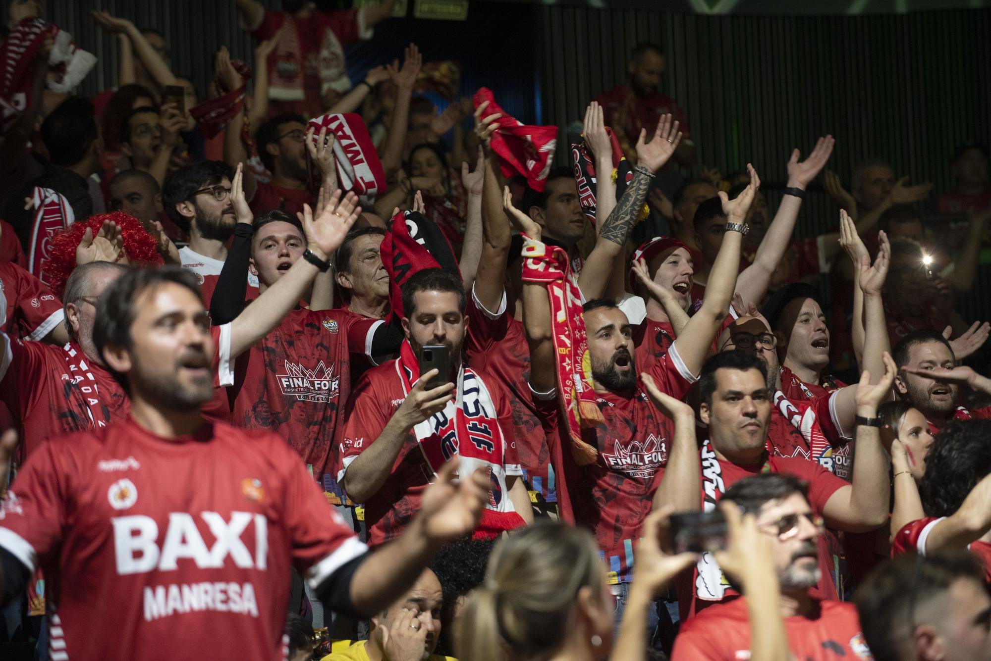 Una afició bolcada dona el seu escalf al Baxi Manresa en la semifinal de la Basketball Champions League