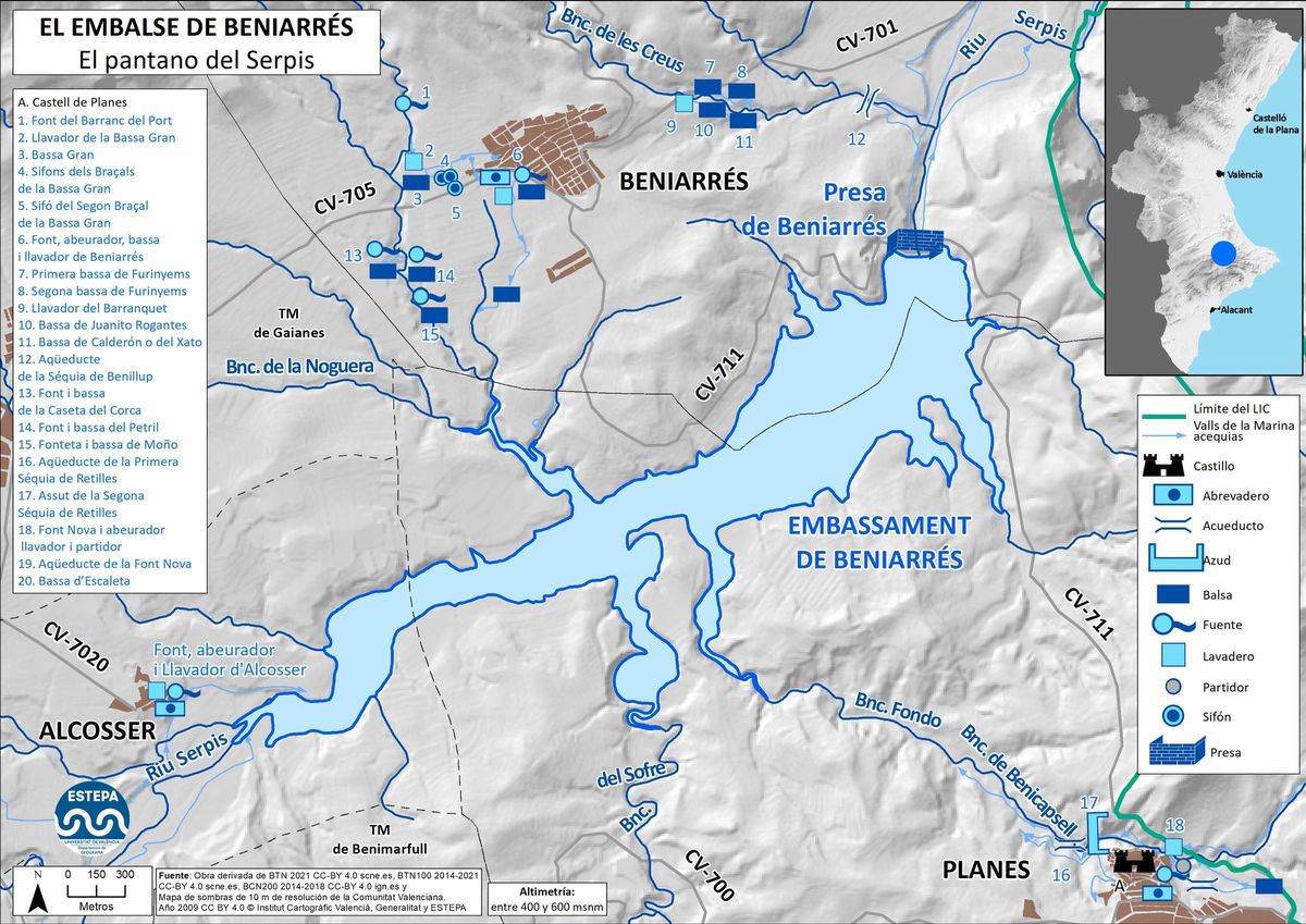 Mapa de Beniarrés