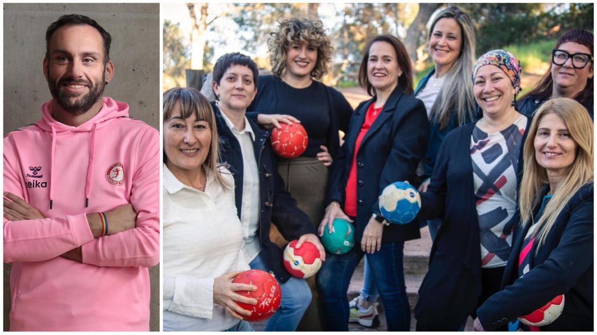 Albert Llueca (Força Morvedre) y la directiva de Ellas son balonmano.