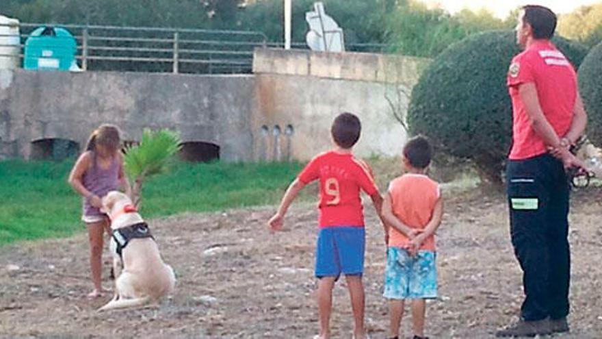 Exhibición de habilidad de la unidad canina de los Bombers de Mallorca