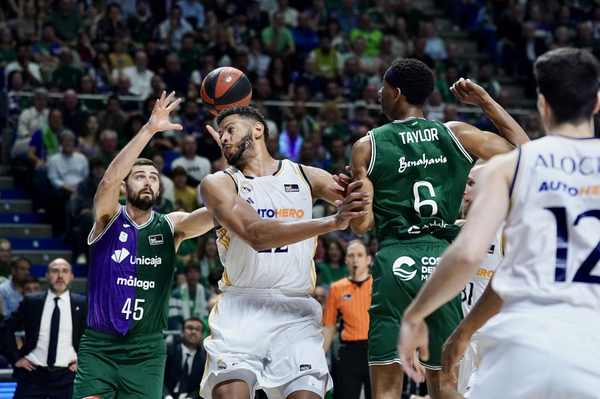 Una imagen del Unicaja - Real Madrid en el Carpena de la jornada 25 de la Liga Endesa.