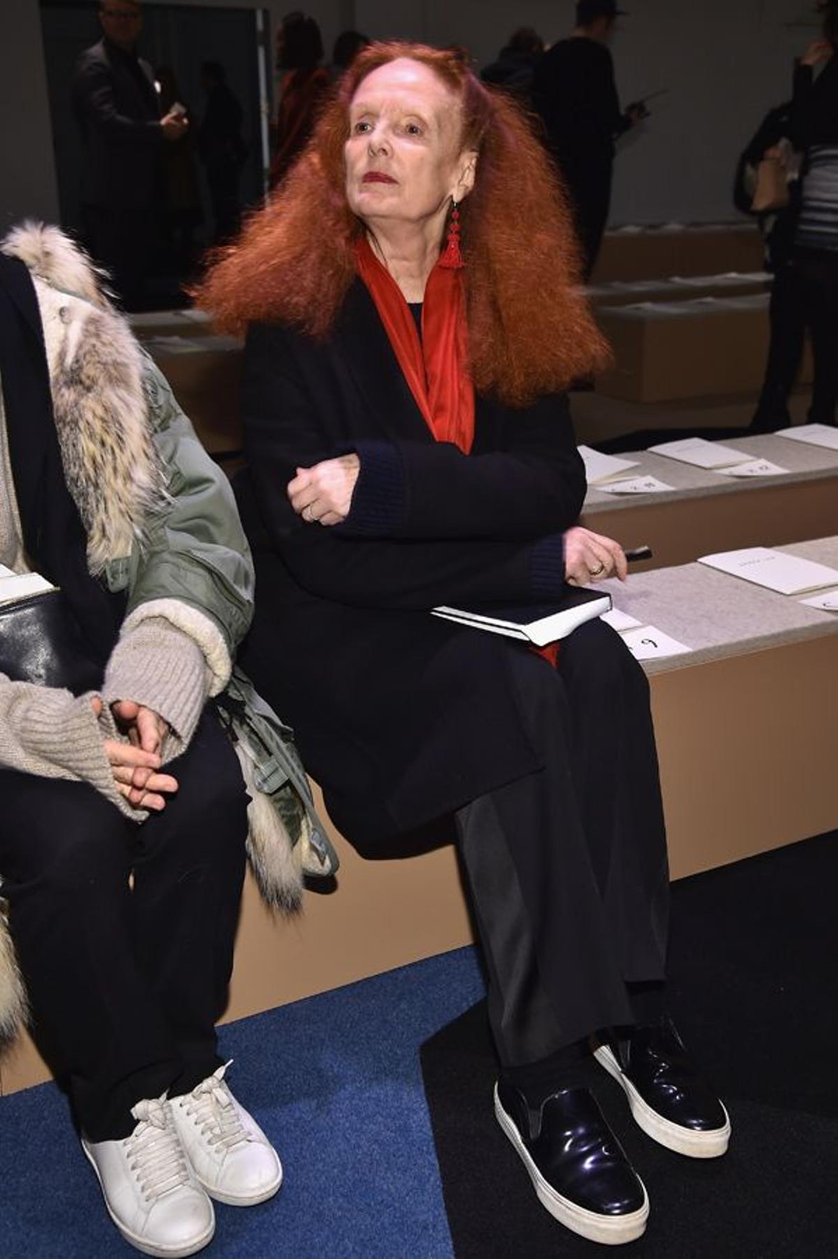 Grace Coddington en el desfile de Derek Lam en Nueva York