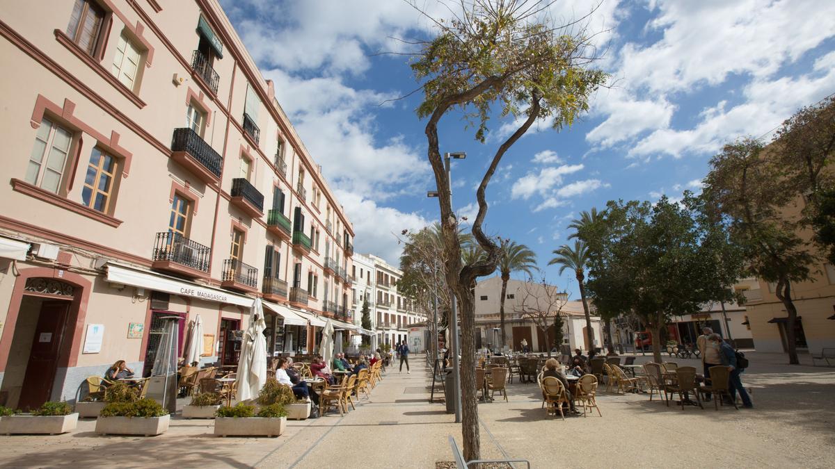 La plaza del Parque, ayer a mediodía. 