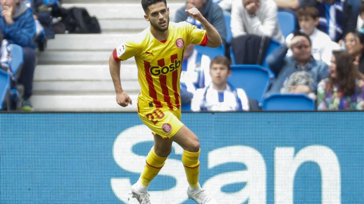 Couto celebra el gol que va suposar el 2-1 dissabte passat a Sant Sebastià