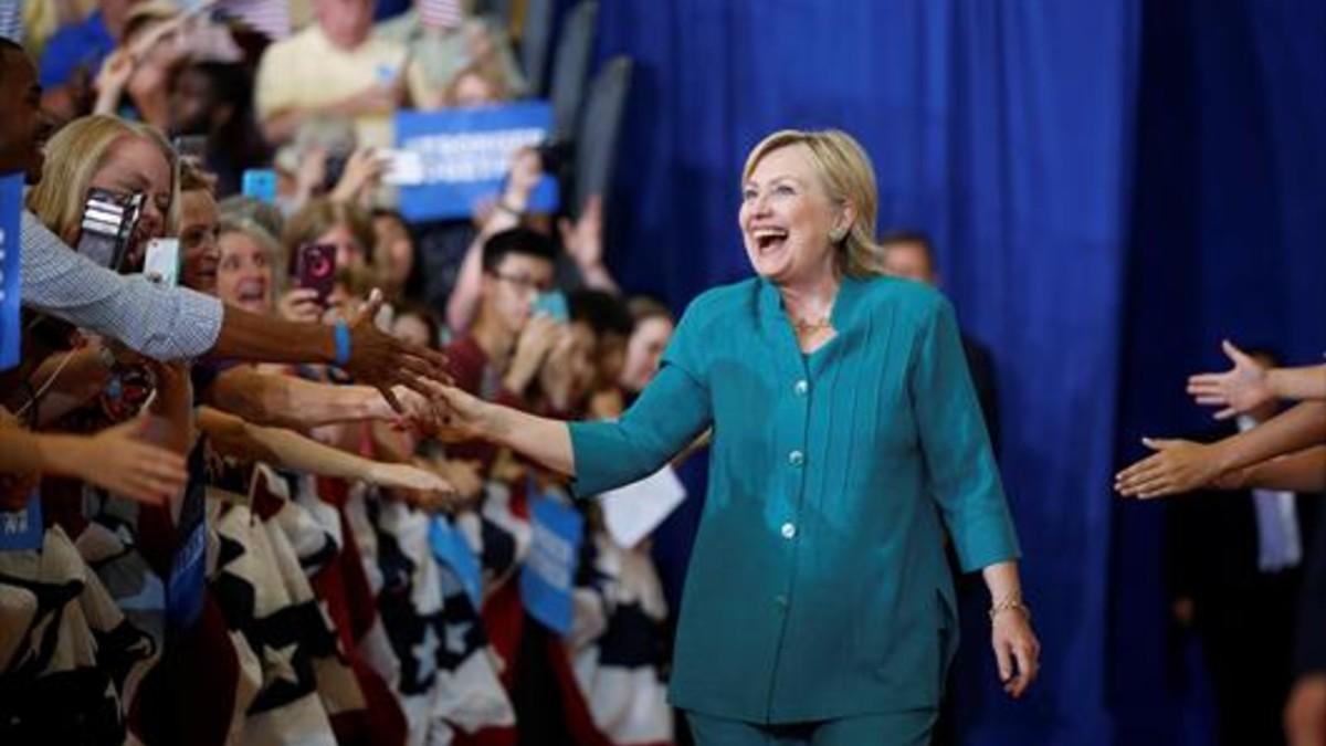 Hillary Clinton, en plena campaña en Des Moines, en agosto del 2016.