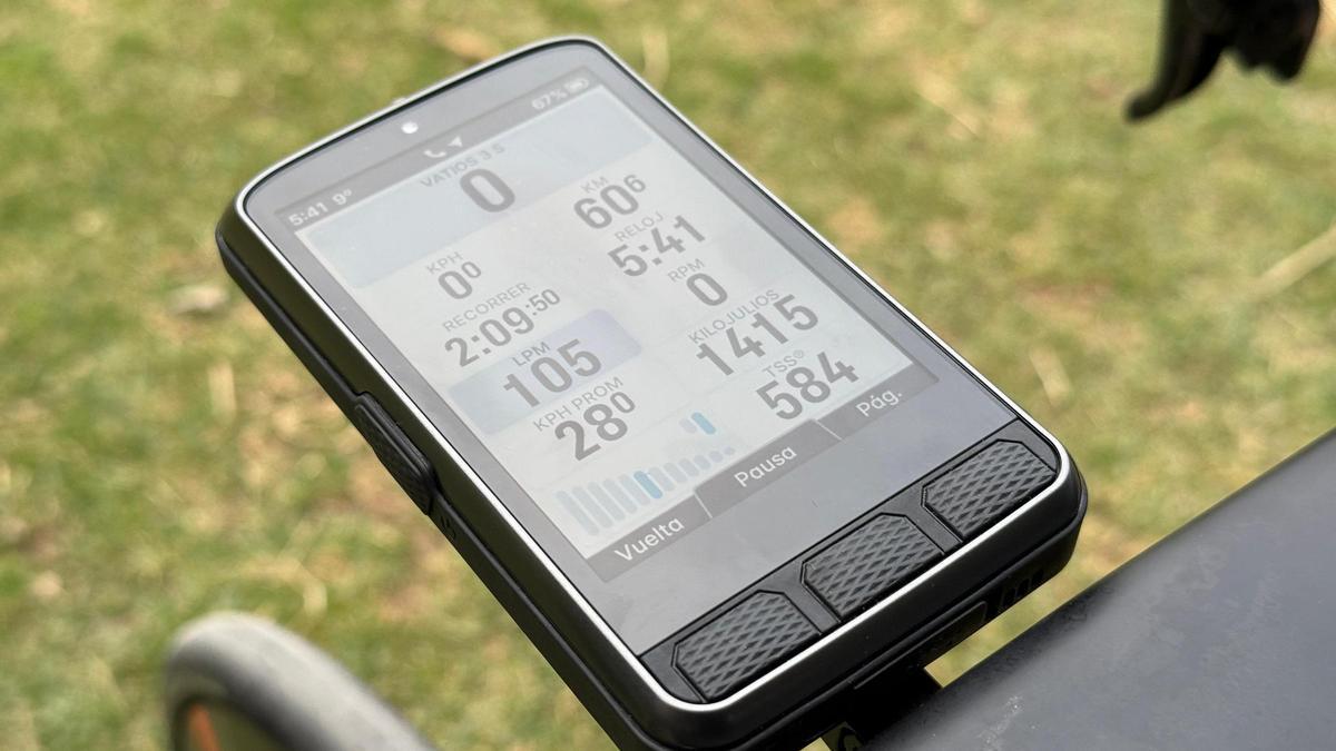Una muestra de los datos del ciclocomputador después de un entrenamiento