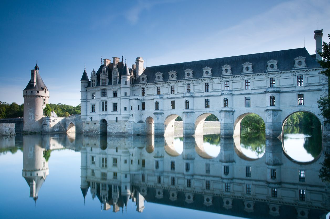 Uno de los castillos del Valle del Loira: el Chateau de Chenonceau.