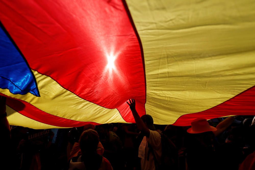 Manifestació a Barcelona per l'alliberament dels Jordis