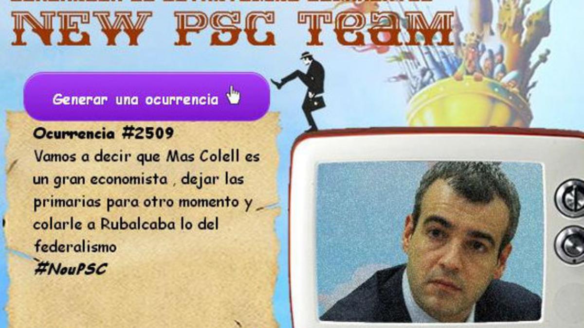 Un militante del PSC crea 'El generador de ocurrencias del New PSC Team'