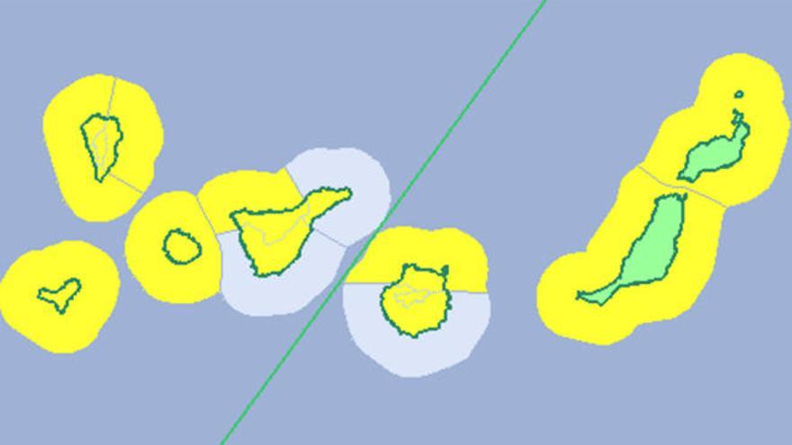 Avisos activos en Canarias para este viernes.