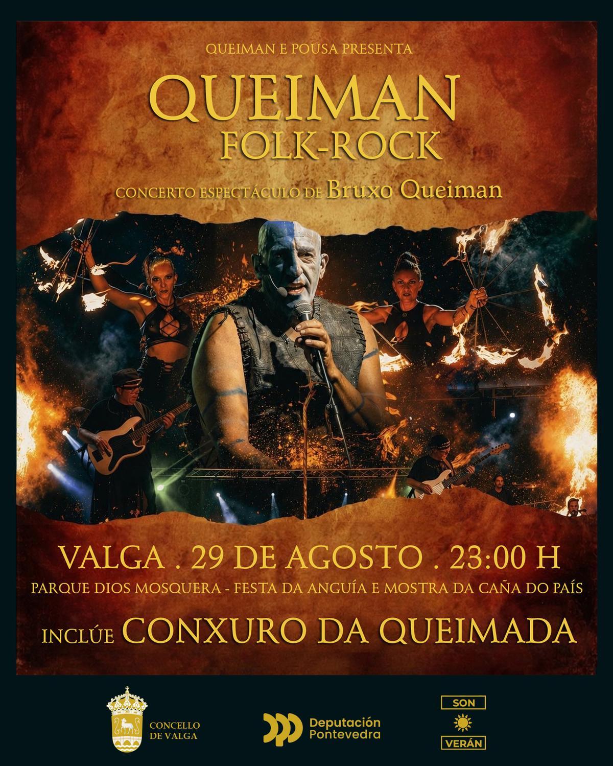 Cartel promocional do concerto de Queiman.