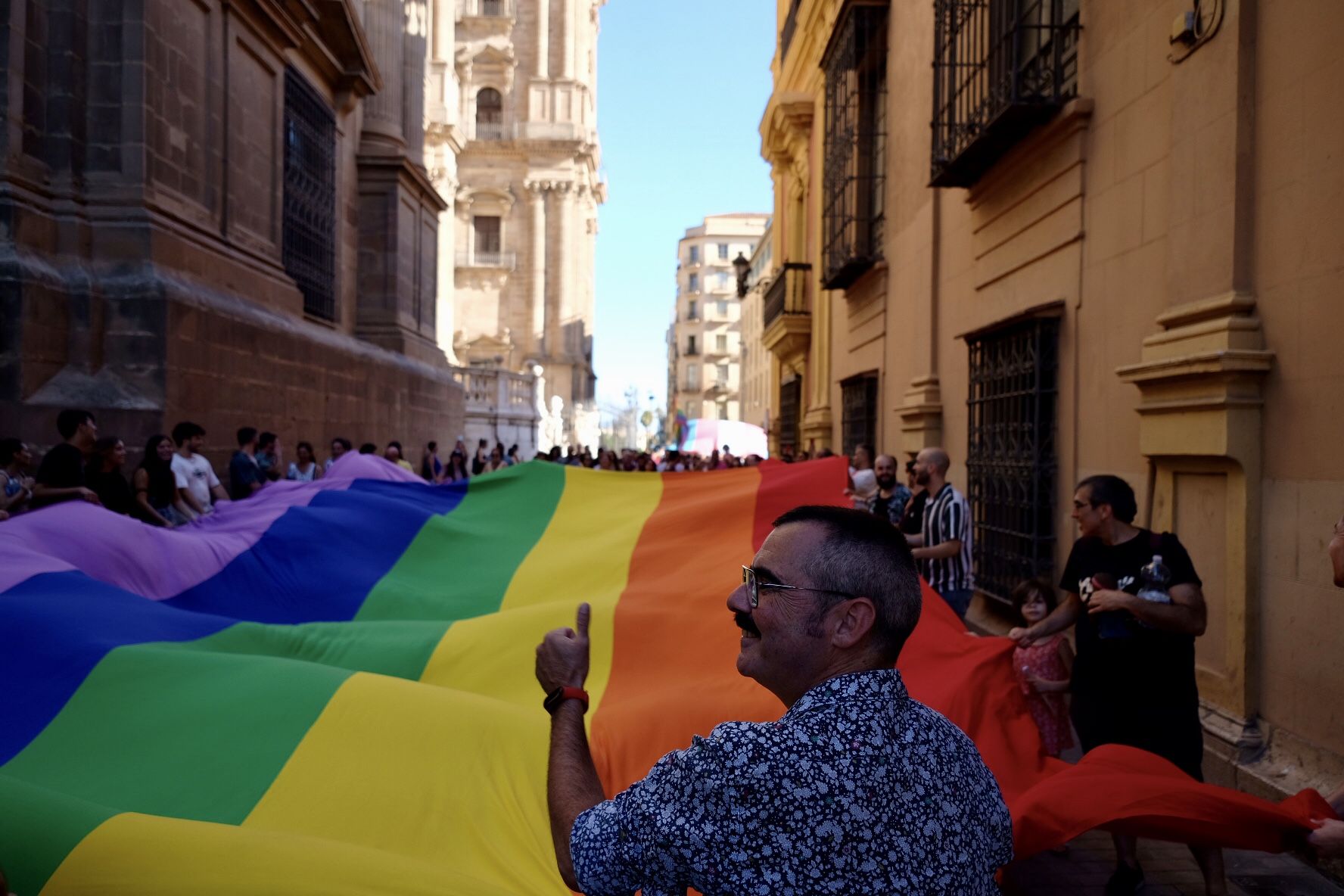 Marcha por el centro de Málaga por el Día Internacional del Orgullo LGTBI+