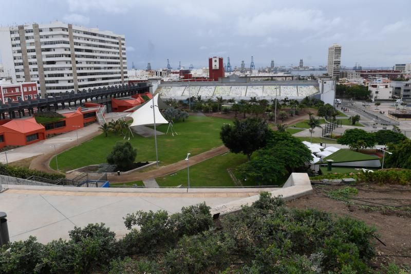 15-09-20  LAS PALMAS DE GRAN CANARIA. PARQUE ESTADIO INSULAR. LAS PALMAS DE GRAN CANARIA. Reportaje por la no apertura de la entrada al Parque del Estadio Insular por Mas de Gamindez. Fotos: Juan Castro.  | 15/09/2020 | Fotógrafo: Juan Carlos Castro