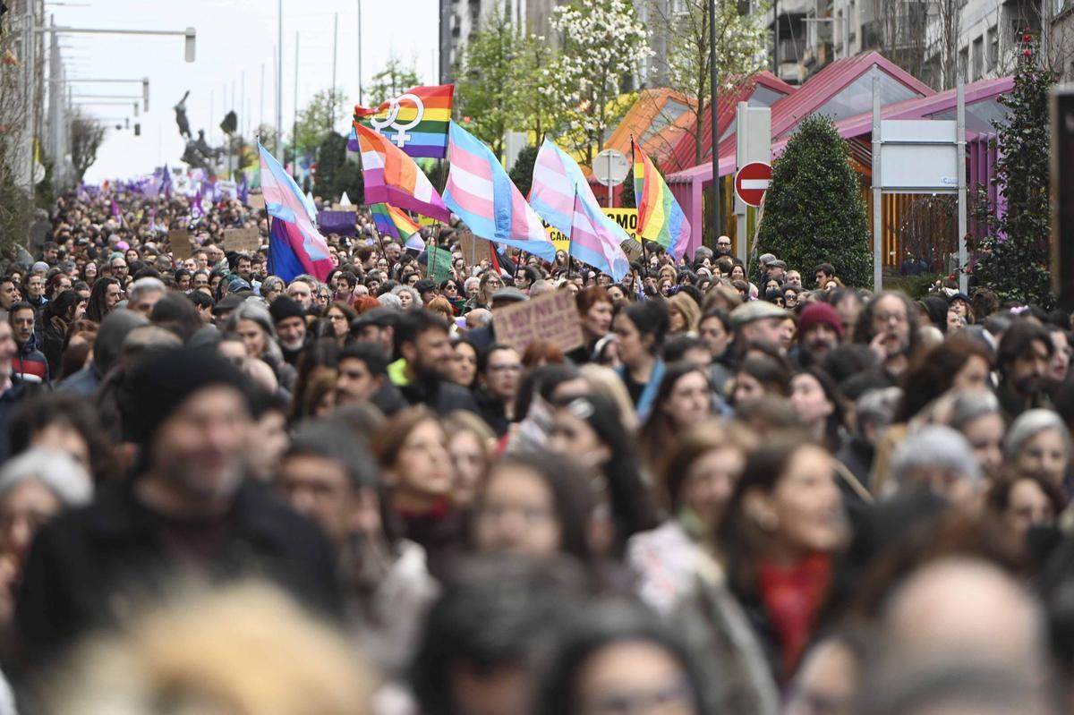 Manifestación en Vigo por el 8M de 2026.