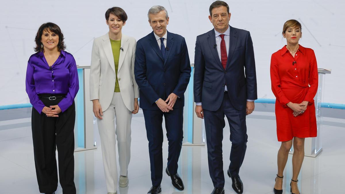 Los principales candidatos de las elecciones gallegas, antes del debate a cinco.