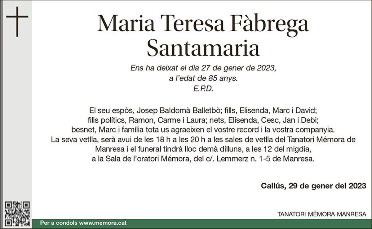 Maria Teresa Fàbrega Santamaria