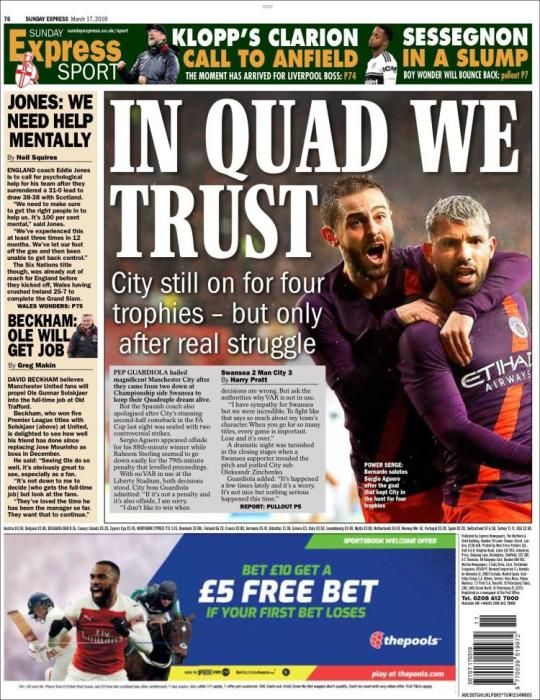 Portada EXPRESS SPORT domingo 17 marzo 2019