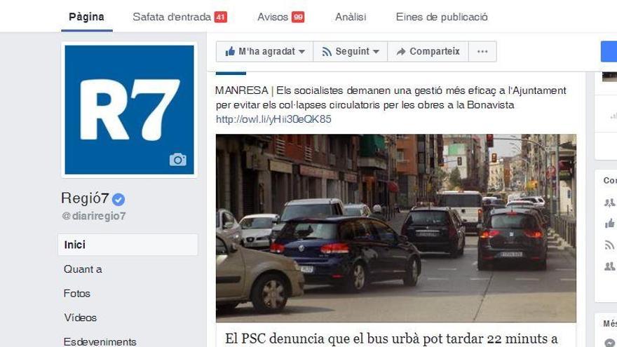 Regió7 té 21.000 seguidors a Facebook.