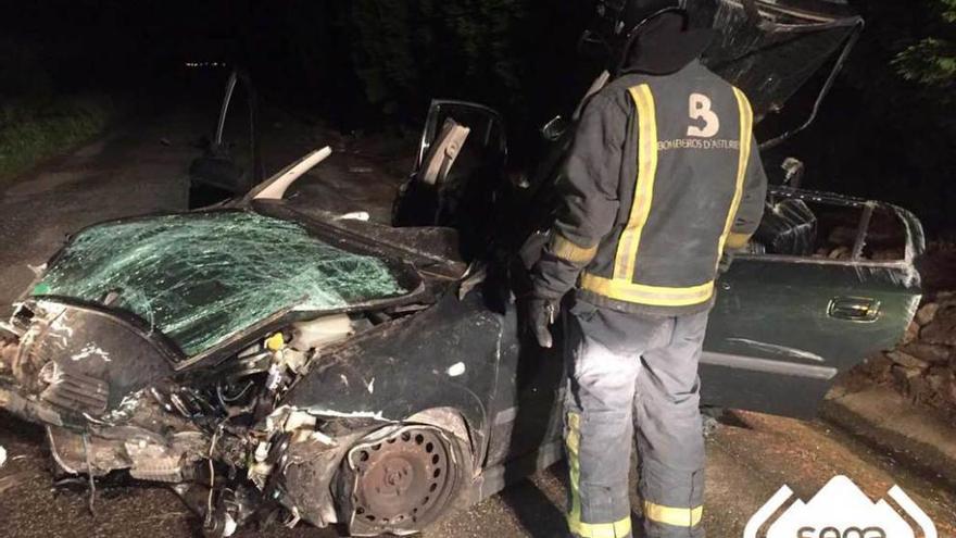 Estado en el que quedó el vehículo, tras el accidente de Valdés.