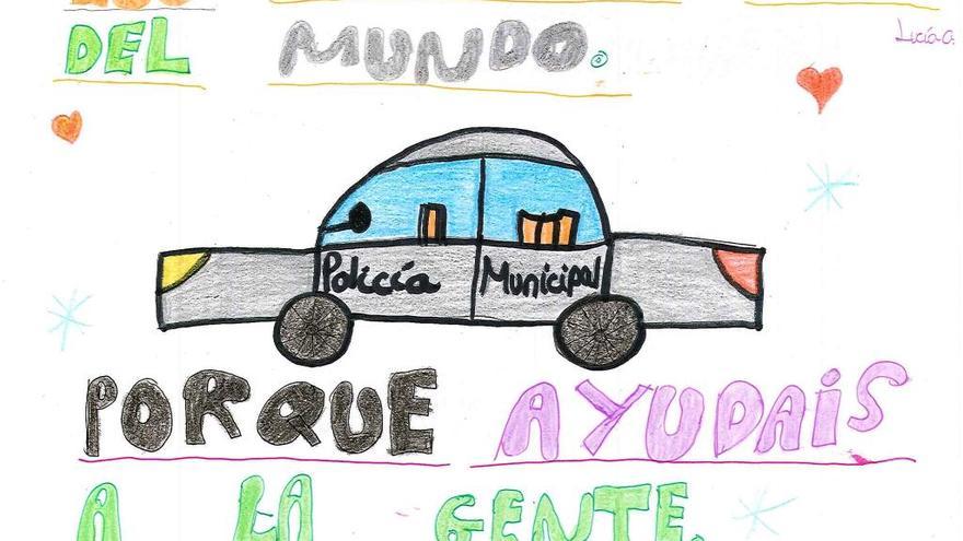 Uno de los dibujos realizados por alumnos en estos cursos de educación vial