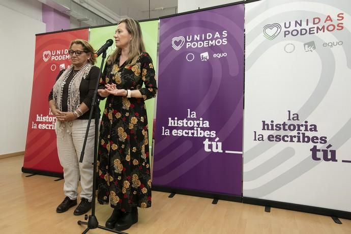 28.04.19. Las Palmas de Gran Canaria.Las diputadas electas de Unidas Podemos, Victoria Rosell y Meri Pita, comparecen ante la prensa tras los resultados obtenidos. Sede de Unidas Podemos en Las Palmas de Gran Canaria.  Foto Quique Curbelo  | 28/04/2019 | Fotógrafo: Quique Curbelo