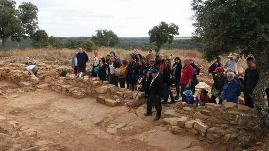 Los visitantes asisten a la zona de excavaciones.