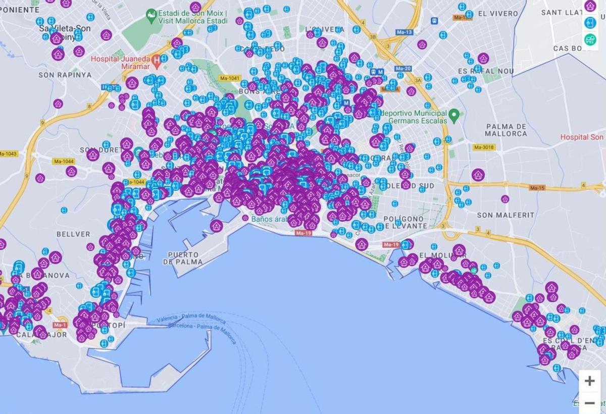 Palma oferta casi 500 habitaciones de alquiler turístico pese a la prohibición