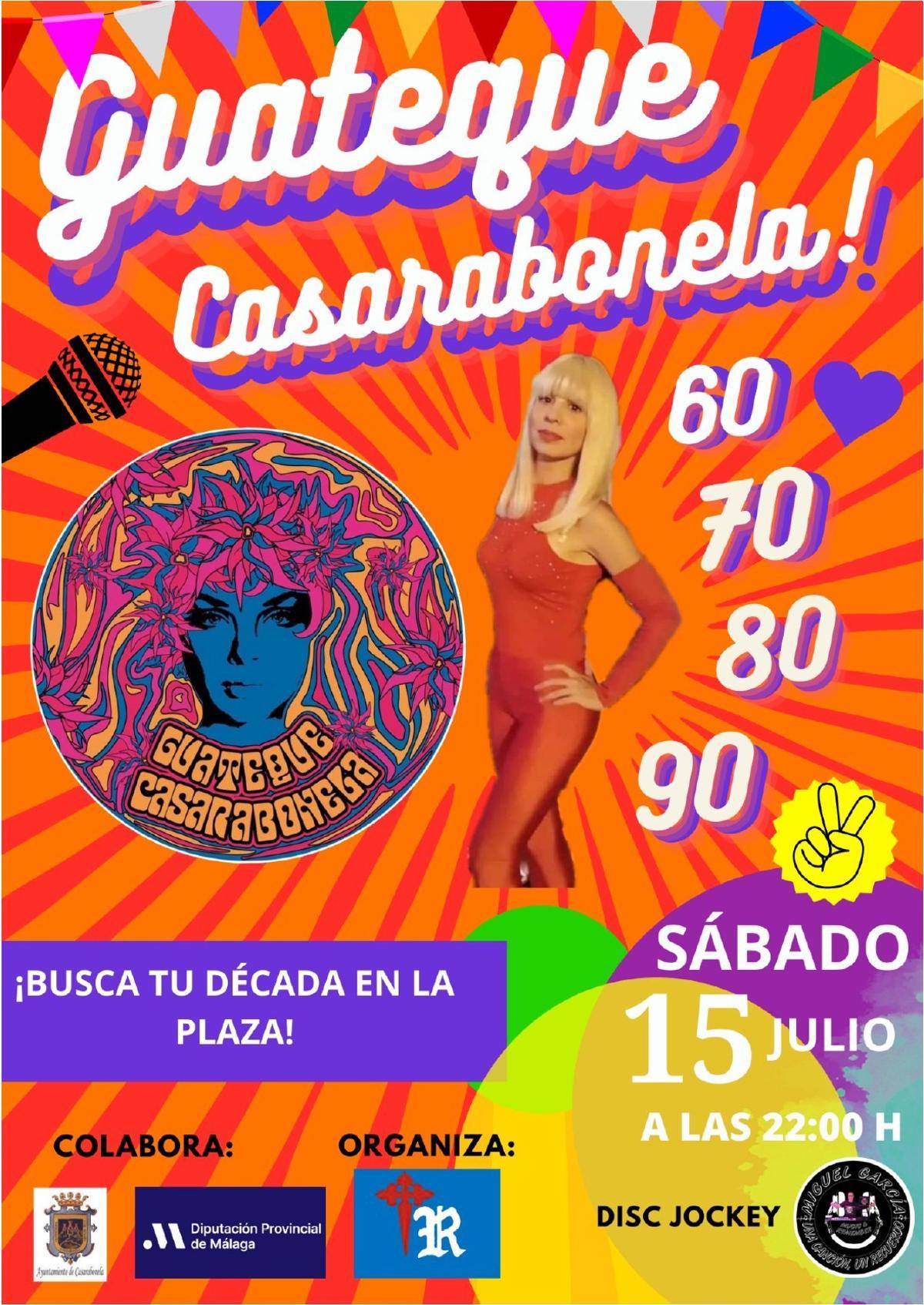 Cartel de El Guateque de Casarabonela, que se celebra el próximo sábado 15 de julio.