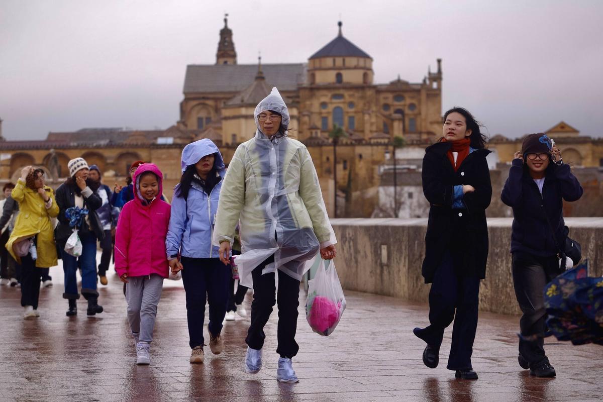 Varios turistas pasean por el Puente Romano.