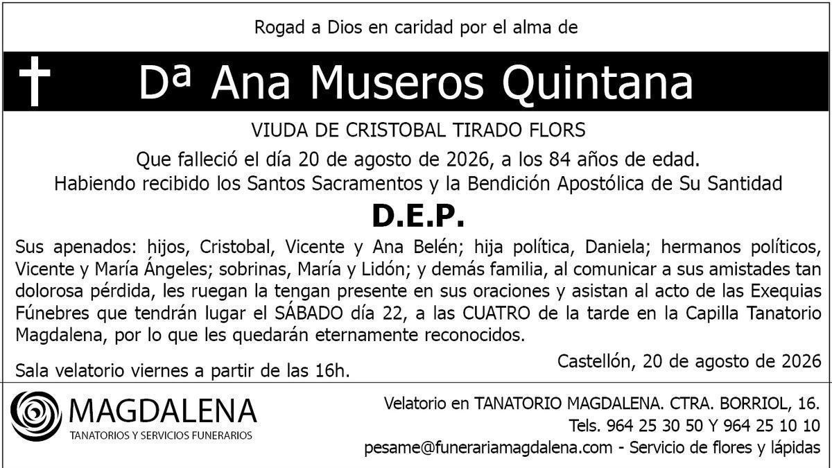 Dª Ana Museros Quintana