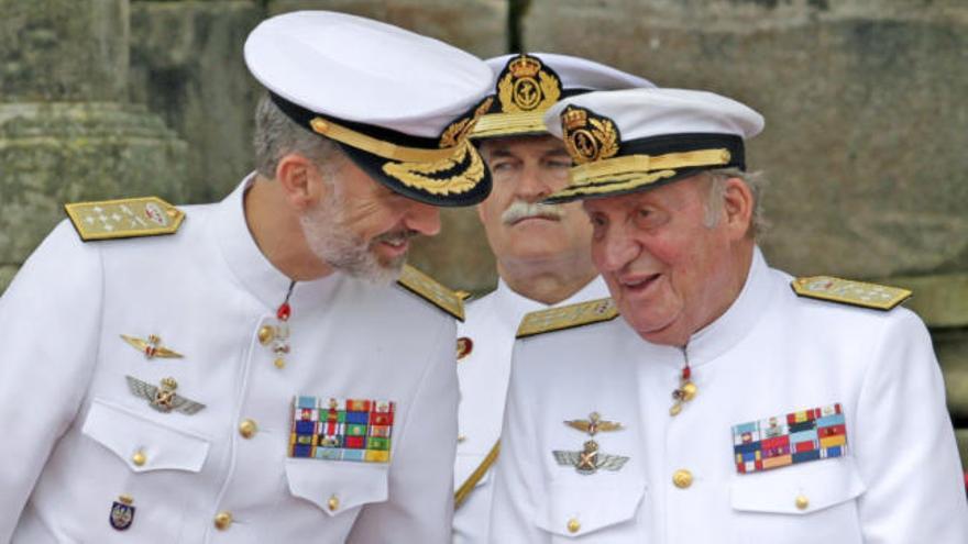 Felipe VI y Juan Carlos I conmemoran juntos en Marín los 300 años de la Escuela Naval