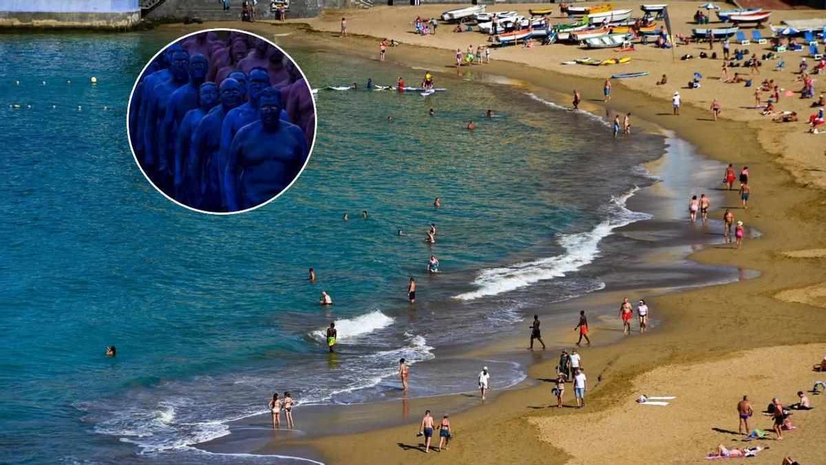 Polémica en la Playa de Las Canteras tras el desnudo de Spencer Tunick