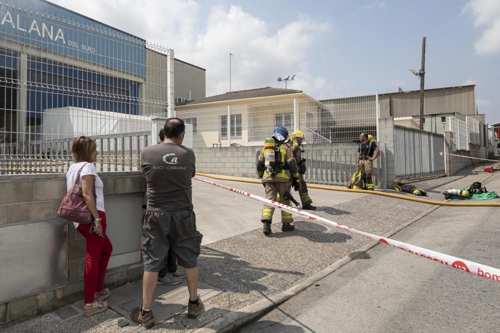 Incendi en una nau industrial de Riudellots